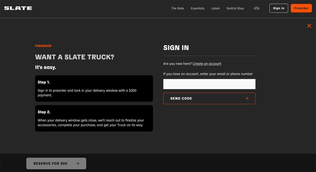 Slate Pre-Order Page