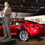 Elon Musk and Tesla Model S Prototype
