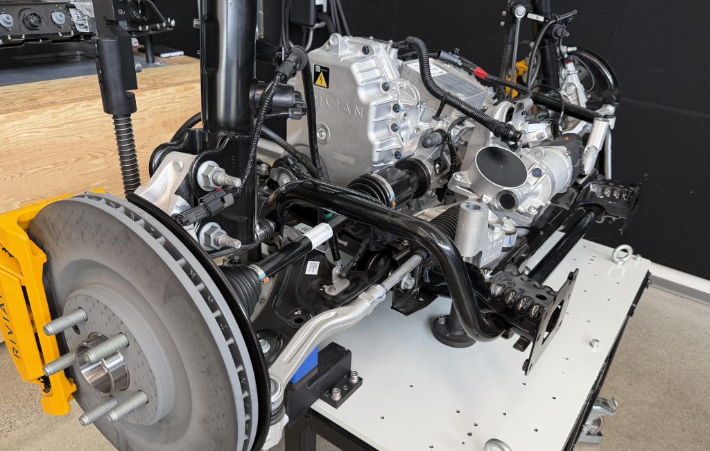 Rivian R2 - front suspension and EDU