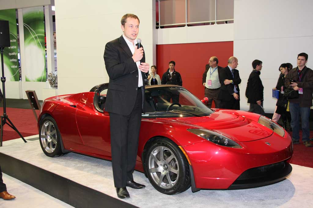 Musk and Tesla Roadster